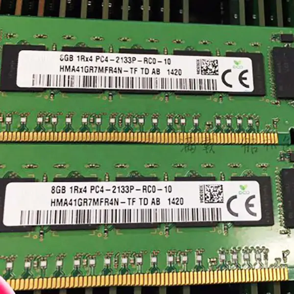2pcs Hma41gr7mfr4n-tf Ram Para Sk Hynix 8gb Ddr4 2133mhz Ecc Reg 1rx4 Pc4-2133p Memória de Servidor