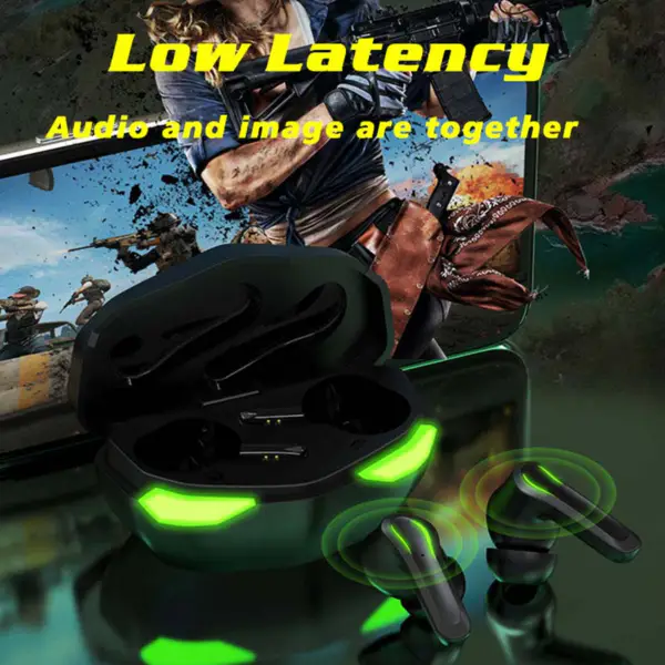 2023 Auriculares sem fios mãos-livres para telemóveis Auriculares para jogos com baixa latência de 65ms e cancelamento de ruído D17 Tws Earbuds