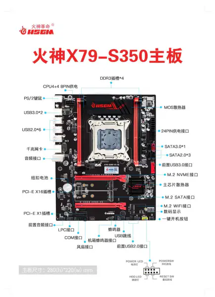 Hsgm X79-s350 Placa-mãe Lga 2011 CPU Socket 128gb Memória Computador Placa-mãe para servidor