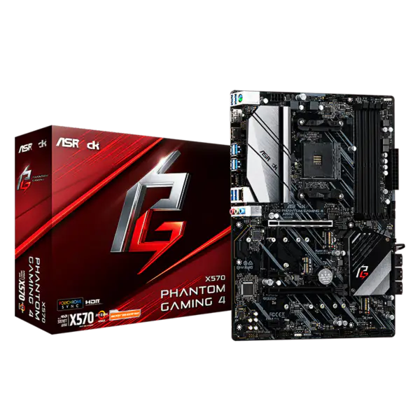 Placa-mãe AsRock Am4 Socket 2000 3000 4000 G-series 5000 e 5000 G-series Cpu X570 Phantom Gaming 4