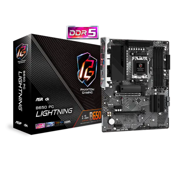 Placa-mãe Asrock Atx B650 Pg Light Ning Ddr5 Am5 Suporte Cpu 7950x 7900x 7700x 7600x
