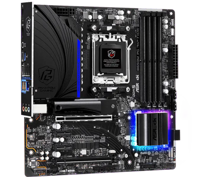 Placa-mãe AsRock M-atx B650e Steel Legend Wifi Ddr5 Am5 Suporte Cpu 7950x 7900x 7700x 7600x