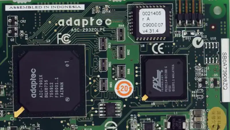 Placa-mãe industrial Adaptec ASC-29320LPE SCSI de baixo perfil