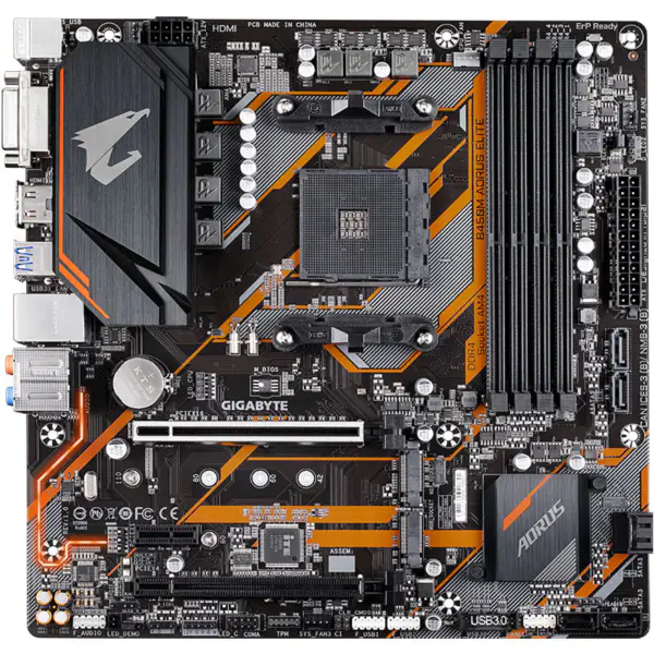 Gigabyte GA B450M AORUS ELITE Placa-mãe AMD B450 DDR4 DIMM USB3.1 Micro-ATX 64G