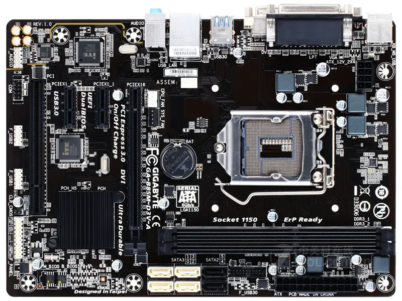 Placa-mãe para desktop Gigabyte GA-B85M-D3V-A B85M-D3V-A B85 LGA1150 DDR3 16GB