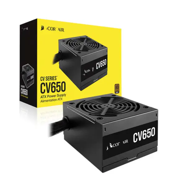 Fonte de alimentação para PC Cors Air Power Cv650 650w Atx High Power Supply 80plus Low Noise Fan Rps0128