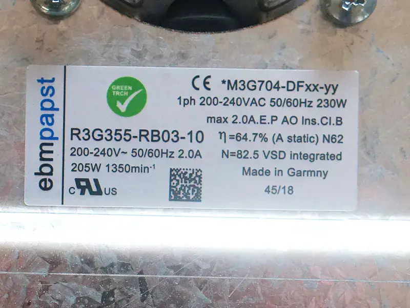 Ventilador Ebmpapst R3G355-RB03-10