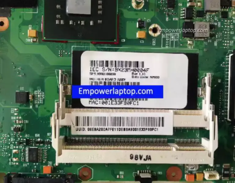 Toshiba satélite E105 GM45 6050A2218301-MB-A03 Placa-mãe