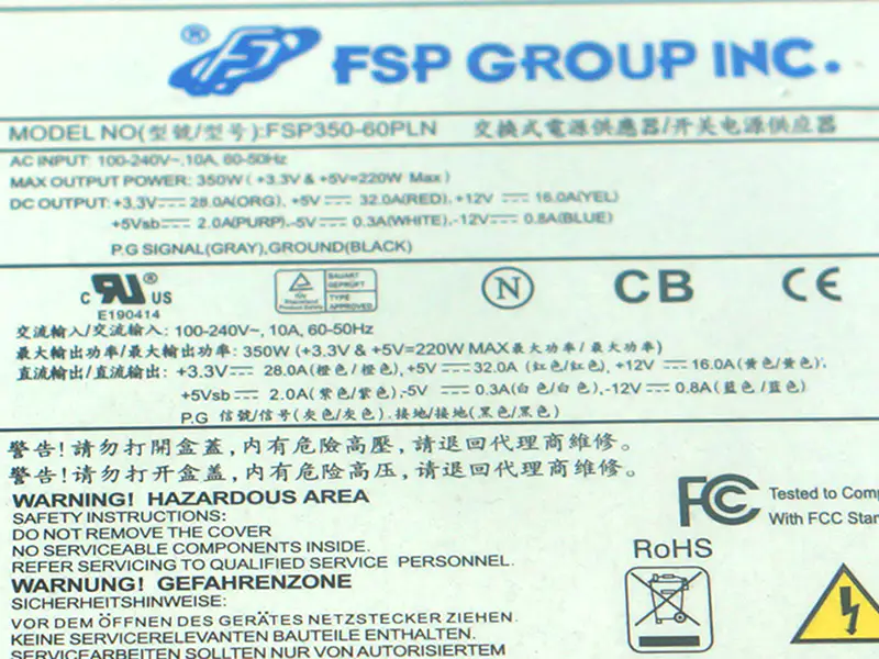 PSU para FSP -5V 350W Fonte de alimentação comutada FSP350-60PLN