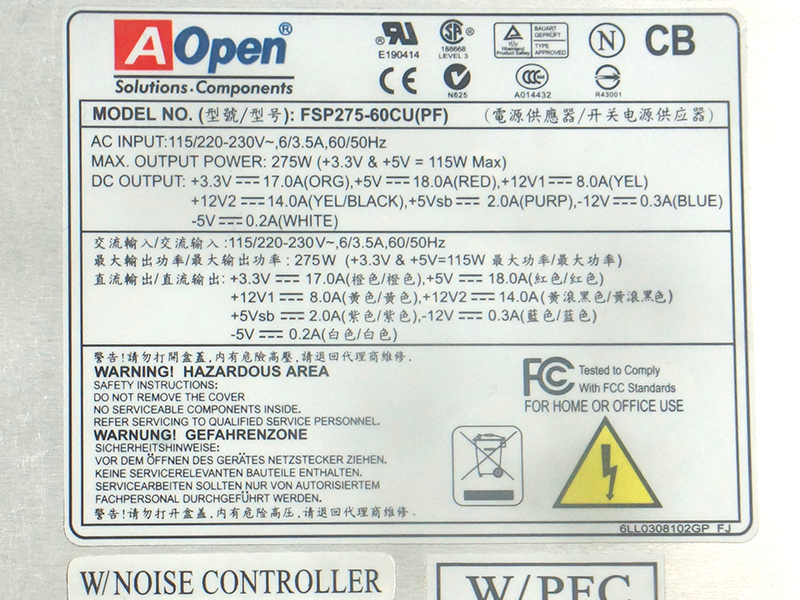 PSU para Aopen 375W Fonte de alimentação comutada FSP375-60GCU