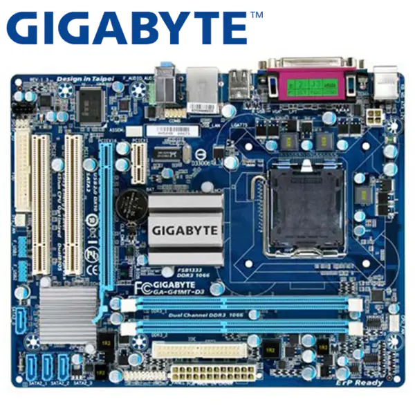 Gigabyte GA-G41MT-D3 Placa-mãe para desktop G41 Socket LGA 775 para Core 2 Pentium Celeron DDR3 8G