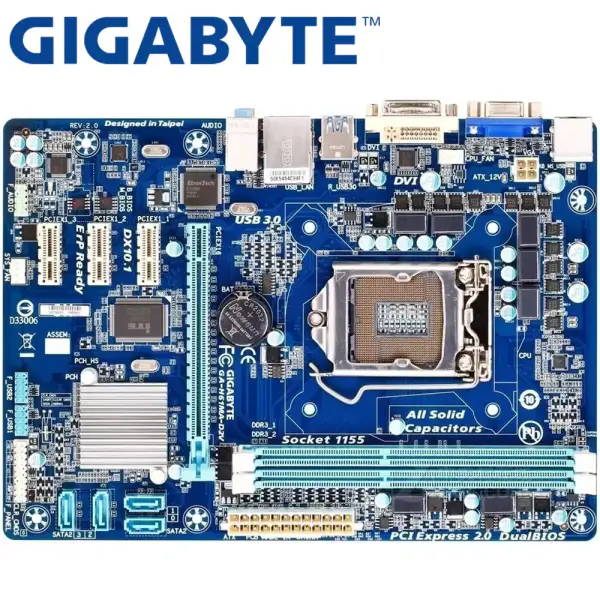 Gigabyte GA-H61MA-D2V Placa-mãe para desktop H61 Socket LGA 1155 i3 i5 i7 DDR3 16G uATX