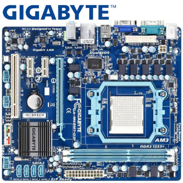 Gigabyte GA-M68MT-D3P Placa-mãe para desktop 630A Socket AM3 para Phenom II/Athlon II DDR3 8G