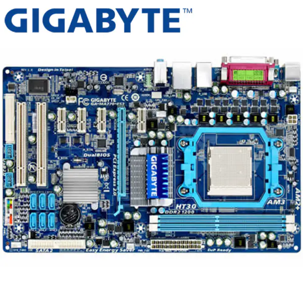 Gigabyte GA-MA770-ES3 Placa-mãe para desktop 770 Socket AM3 para Phenom II/Athlon II DDR2 8G