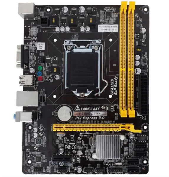 Biostar H61MGV Placa-mãe H61 LGA1155 Todos de estado sólido