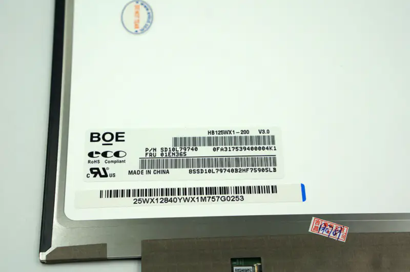 12,5 polegadas BOE LCD LP125WH2 TPB1 HB125WX1-100 HB125WX1-200 para HP EliteBook 820 Ecrã LCD 30pin
