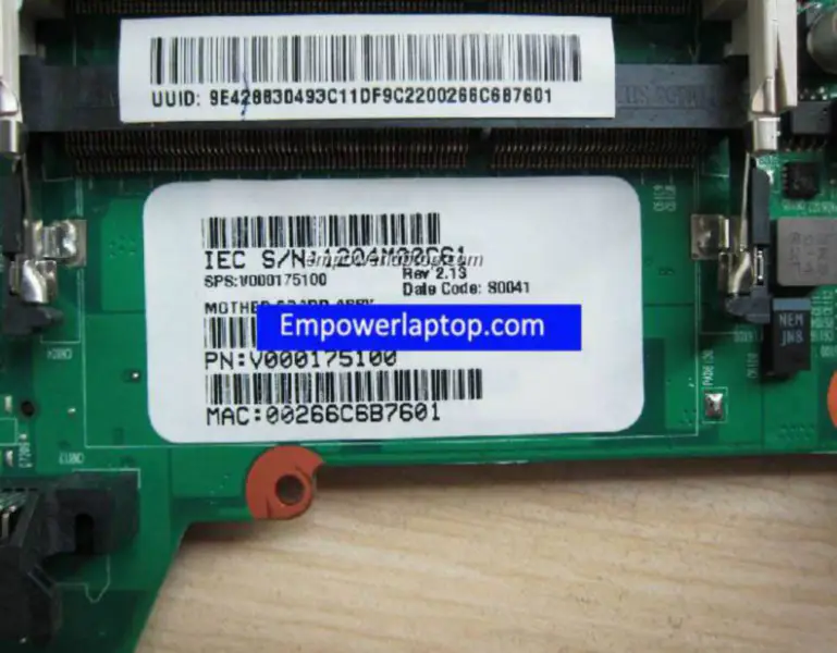 Toshiba L510 L532 V000175100 Placa-mãe