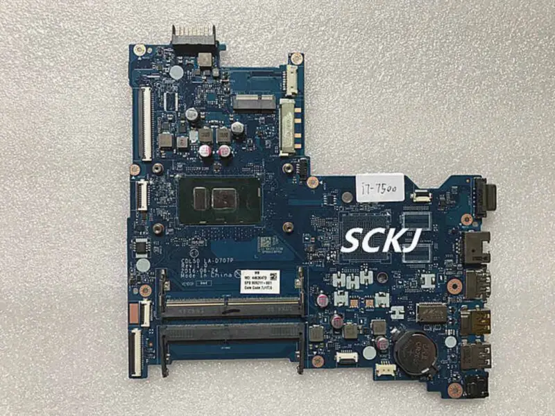 Placa-mãe HP 15-AC 15-AY LA-D707P 909211-601 909211-001 i7-7500U