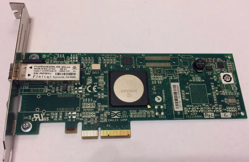 Emulex LPE1150-E 4Gbit PCIe x4 Adaptador FC de porta única Placa HBA FC1120005-04C