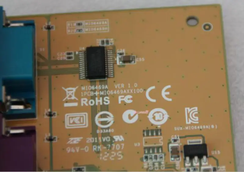 Sunix MIO6469A Placa PCI-e paralela de série RS232 LPT1 placa-mãe