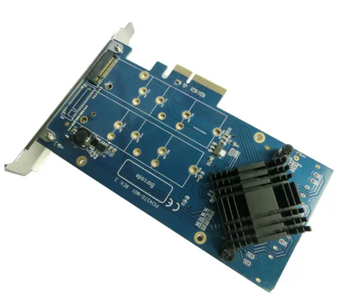 PCIe X1 para SATA de 2,5" +m.2+2 portas SATA3.0, placa SATA Riser Adaptador PCIe para SSD SATA de 2,5" Conversor PCIe para M.2 com função RAID
