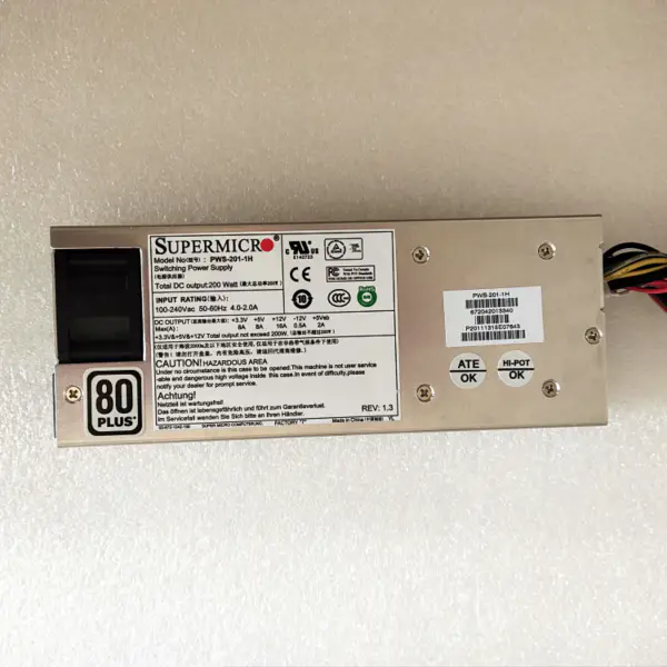 Fonte de alimentação Supermicro 1U 200W PWS-201-1H