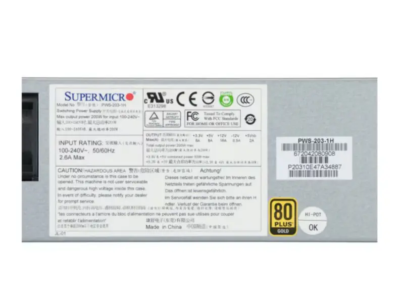 Fonte de alimentação Supermicro PWS-203-1H