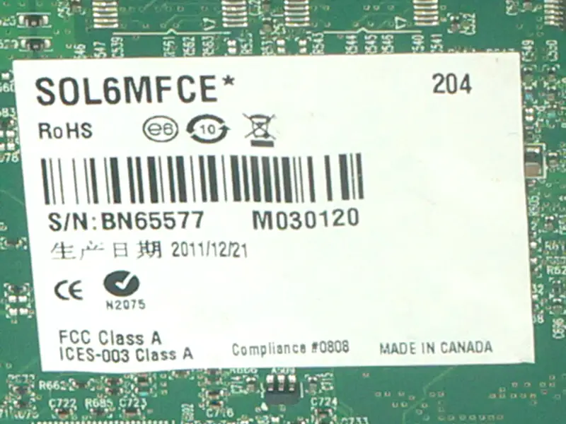 Placa de aquisição de imagem Matrox SOL6MFCE Y7239-0201
