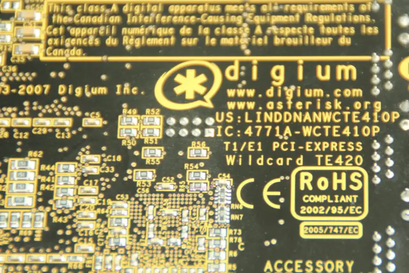 Asterisk TE420P TE420 Placa digital de 4 portas E1/T1 PCI-Express