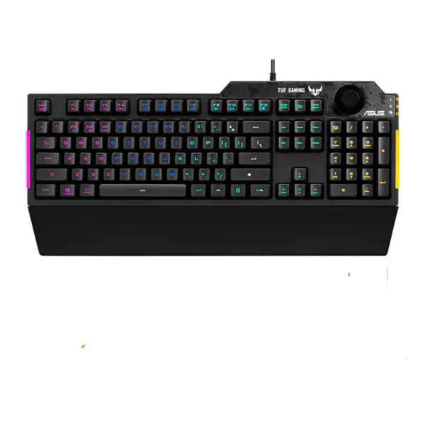 Teclado mecânico Tuf Esports Spy Flying Fortress K3 Teclado de jogo com fios Rog Backlight com apoio para as mãos de sucção magnética Tuf K3