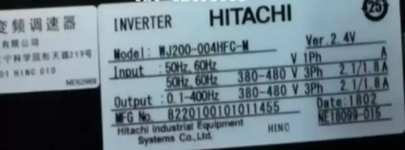 INVERSOR HITACHI WJ200-004HFC-M 0.4KW NOVO