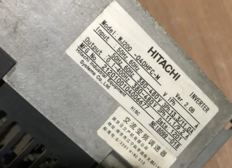 INVERSOR HITACHI WJ200-040HFC-M 4.0KW NOVO
