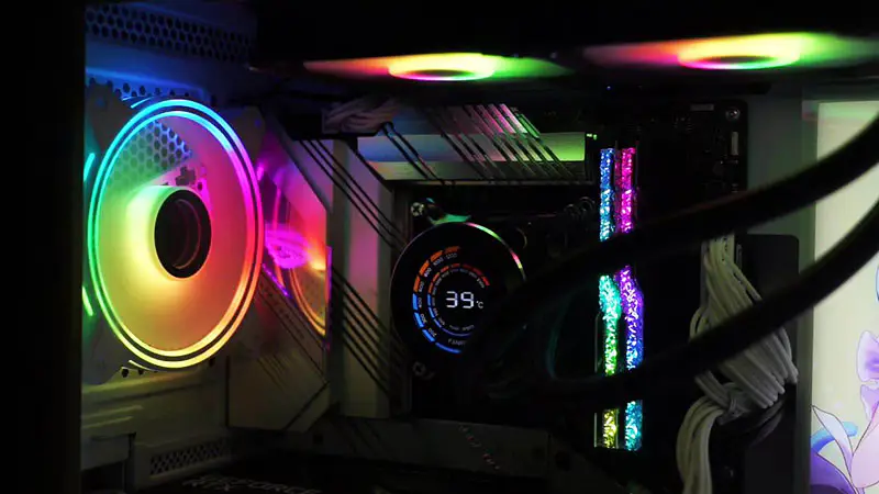 Arrefecedor de líquido com ventoinha Argb colorida para secretária Cpu Liquid Cooling
