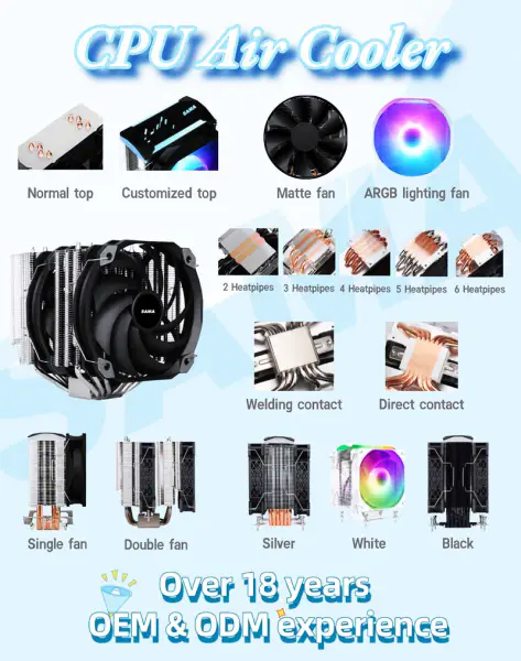 Melhor cooler de cobre para a CPU Arrefecimento da CPU para a caixa do PC