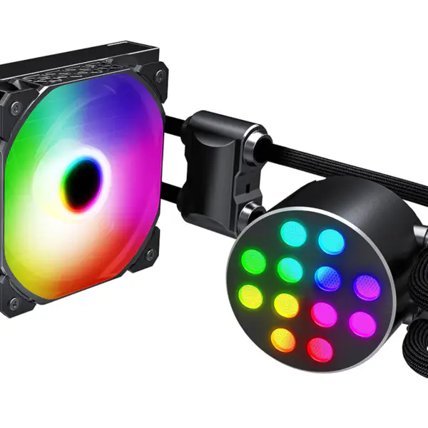 Sama 12cm Aio Cpu Cooler Radiador Cobre Display Água Arrefecimento Líquido Pc Cpu Cooler Rgb Glow Com Bomba de Baixo Ruído