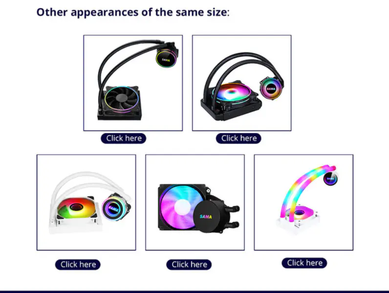 Sama 12cm Aio Cpu Cooler Radiador Cobre Display Água Arrefecimento Líquido Pc Cpu Cooler Rgb Glow Com Bomba de Baixo Ruído