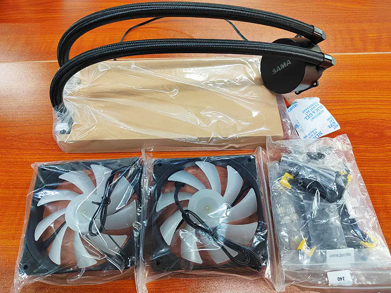 Refrigerador a água para CPU integrado de 240 mm da Sama com luz