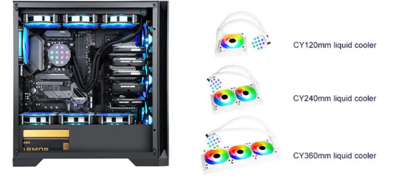 Sama 24cm Aio Cpu Cooler Radiador Cobre Display Água Resfriamento Líquido Pc Cpu Cooler Rgb Glow Com Bomba de Baixo Ruído