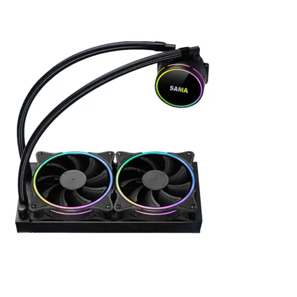 Sama 24cm Aio Cpu Cooler Radiador Cobre Água Arrefecimento Líquido Pc Cpu Cooler Rgb Glow