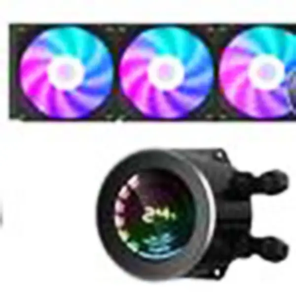 Sama 36cm Aio Cpu Cooler Radiador Cobre Display Água Arrefecimento Líquido Pc Cpu Cooler Rgb Glow Com Computador Temperatura Display