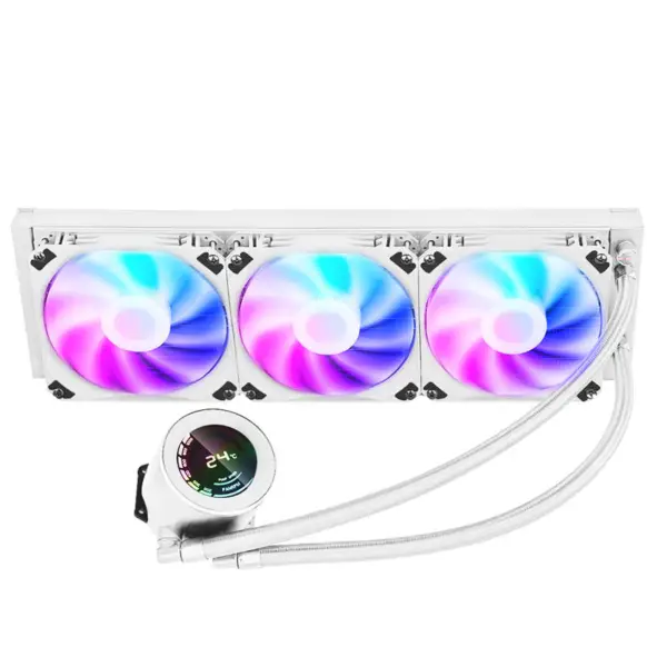 Sama 36cm Aio Cpu Cooler Radiador Cobre Display Água Arrefecimento Líquido Pc Cpu Cooler Rgb Glow Com Computador Temperatura Display