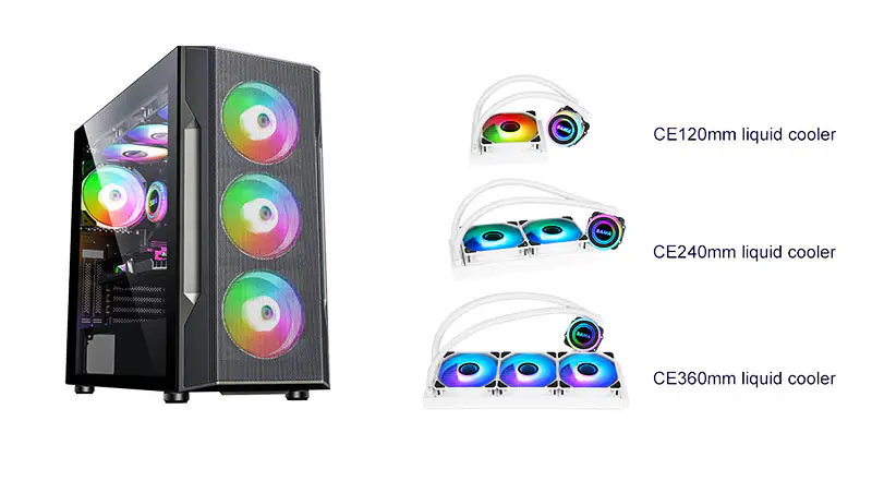 Sama 36cm Aio Cpu Cooler Radiador Cobre Display Água Resfriamento Líquido Pc Cpu Cooler Rgb Glow Com Bomba de Baixo Ruído