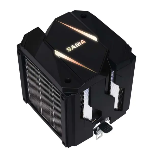 Sama 9cm Dual Tower Air Cooler Customizable Argb Top Cover Cpu Radiator Black/silver Pequeno mas potente refrigerador de ar para CPU