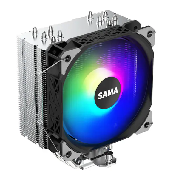 Sama Am4 Am5 Cpu Air Coolers 5 Electroplate Heat Pipes Processor Cooling 115x/1366/1200/2011/2066/1700 Air Cooler