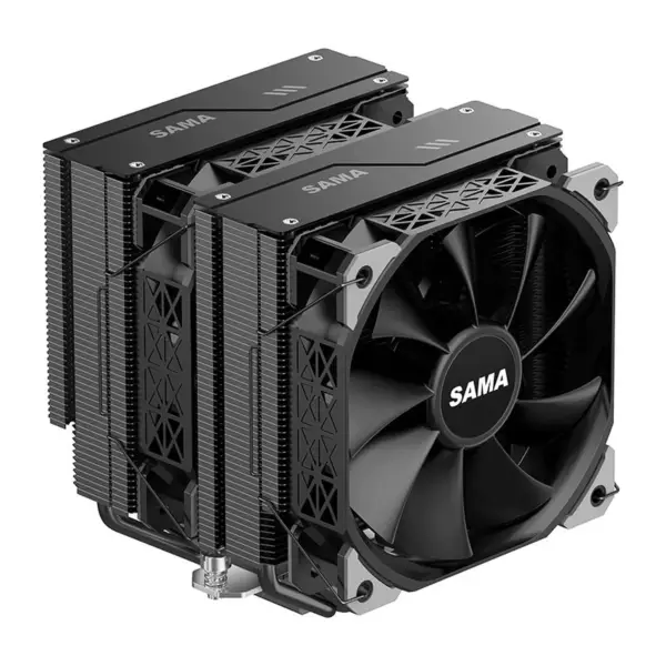 Sama Am4 Am5 Cpu Heatsink Cooler Ventilador forte e funcional Ventilador duplo Cooler Cpu Processor Cooling