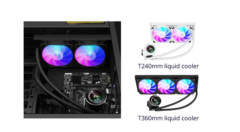 Sama Argb 360mm Intel Amd Aio Cooler Resfriamento de água Cpu Water Cooler com visor de temperatura