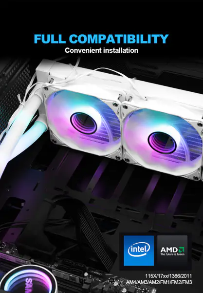 Sama Argb Infinity Mirror Fans 240mm Copper Radiator All In One Cpu Water Cooling Cpu Liquid Cooler For Intel Amd
