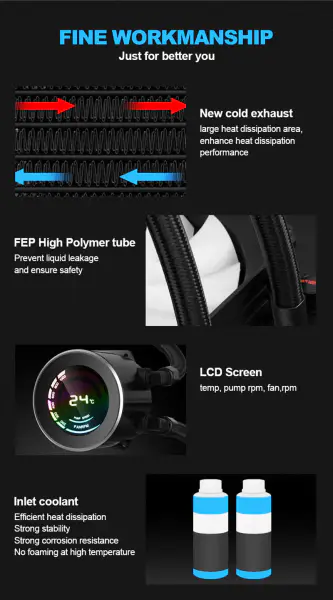 Sama Colorful 360mm Cpu Water Cooling Liquid Cooler Para Laptop Case