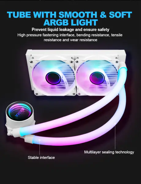 Sama Custom Cpu Cooler Dissipadores de calor 240 Rgb Ventilador de arrefecimento para Intel Amd Cpu Lga775/115x Am4 Am5 Ryzen 12600k Cpu Liquid Cool