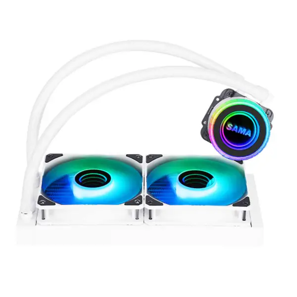 Radiador branco Sama 240mm para arrefecimento de água da CPU